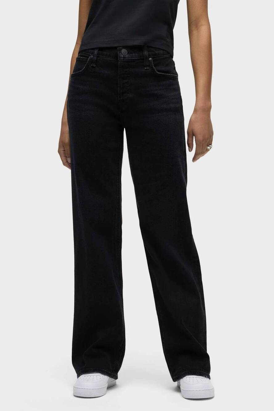 NEW HUDSON high-rise wide leg jeans in fabulous black